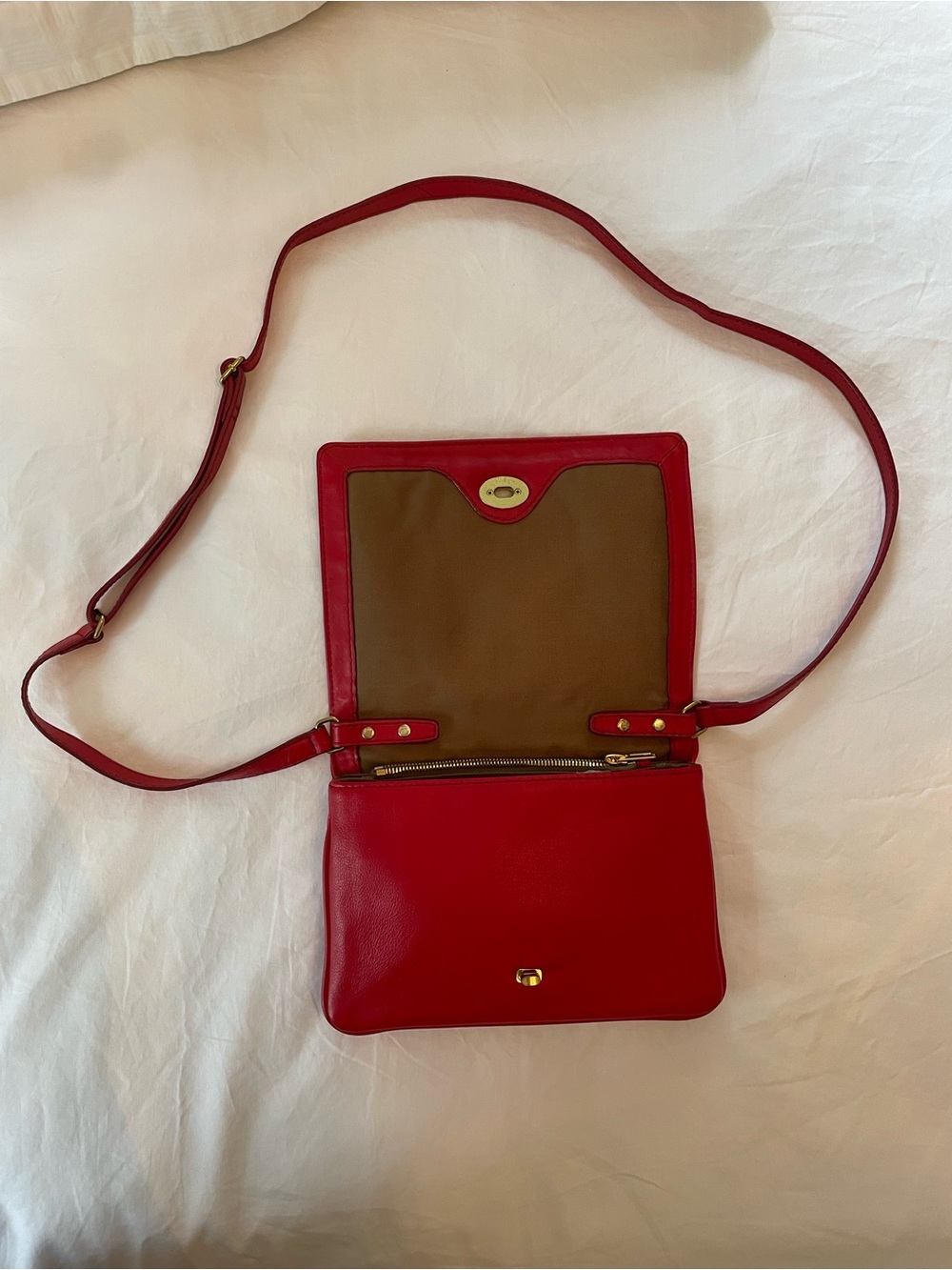 J. Crew Red Leather Crossbody Bag - Picture 7 of 10